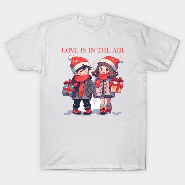 Christmas couple - Love is in the air T-Shirt by DemoArtMode